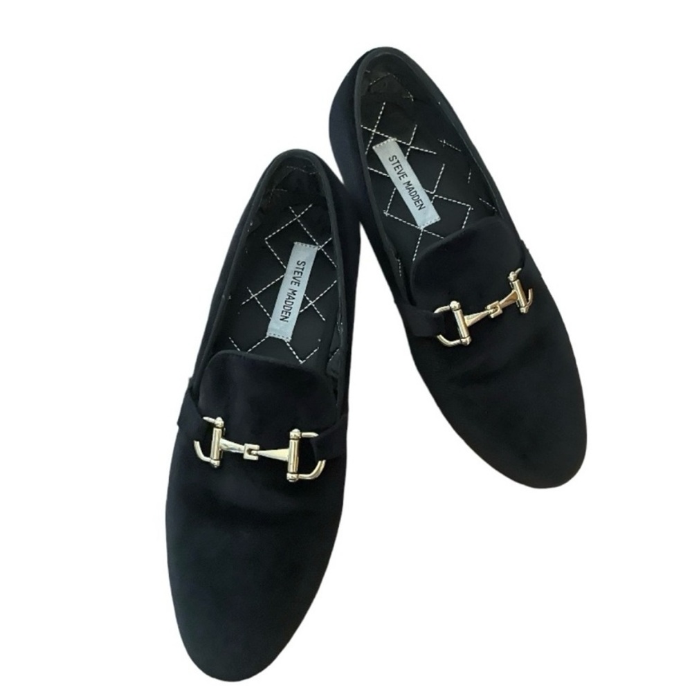 NEW men’s Steve Madden Coine black velvet slip-on loafers